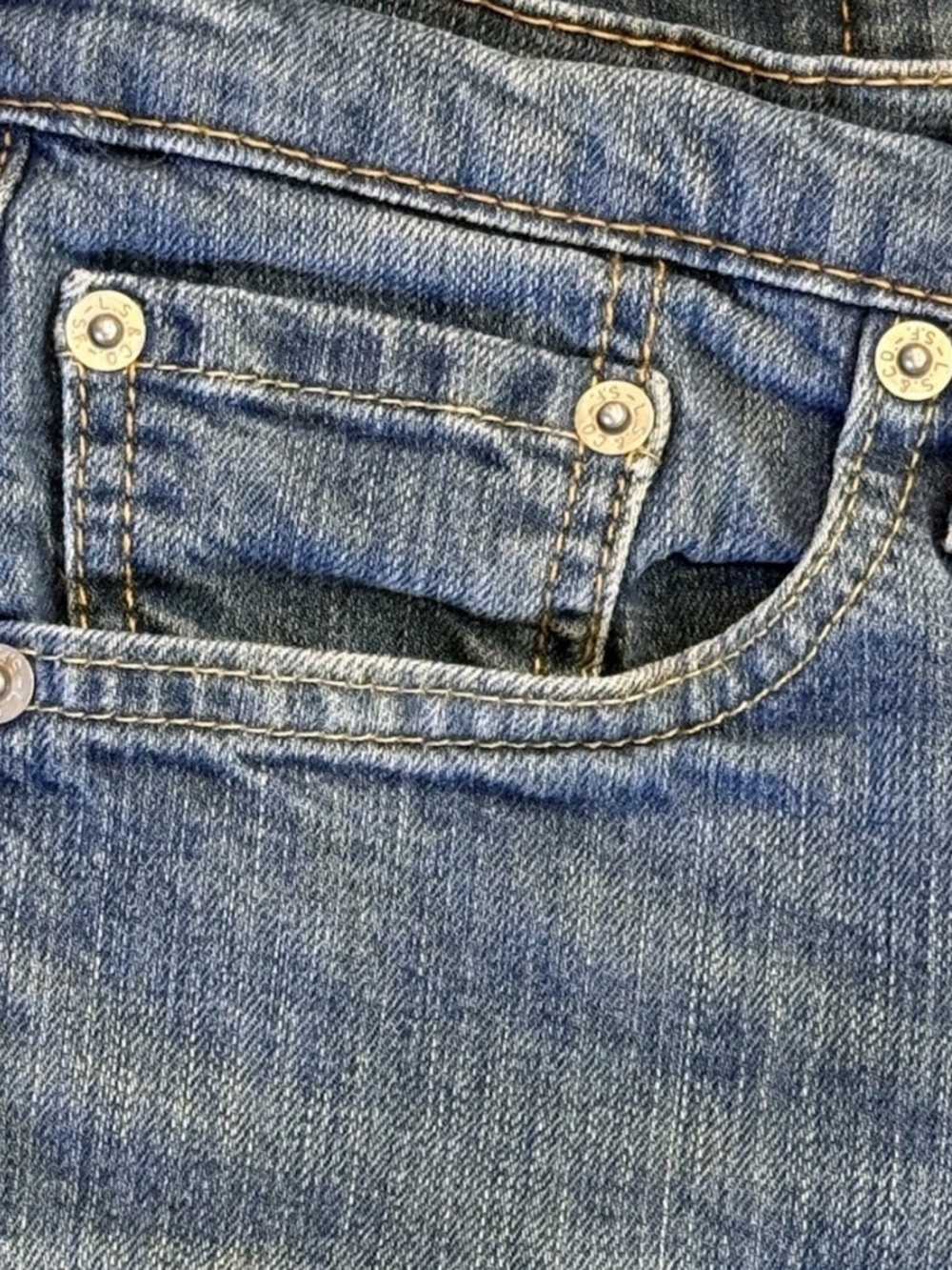 Levi's 513 Slim Straight Jeans W29 L32 Medium Wash Blue Men - Picture 3 of 11
